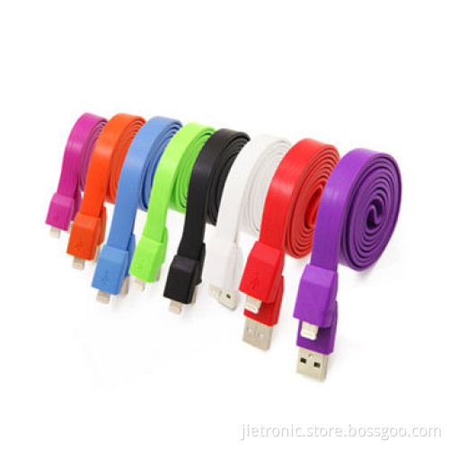 Colored Noodle Style USB Sync Cable for iPhone 5 with 1m Cable Length